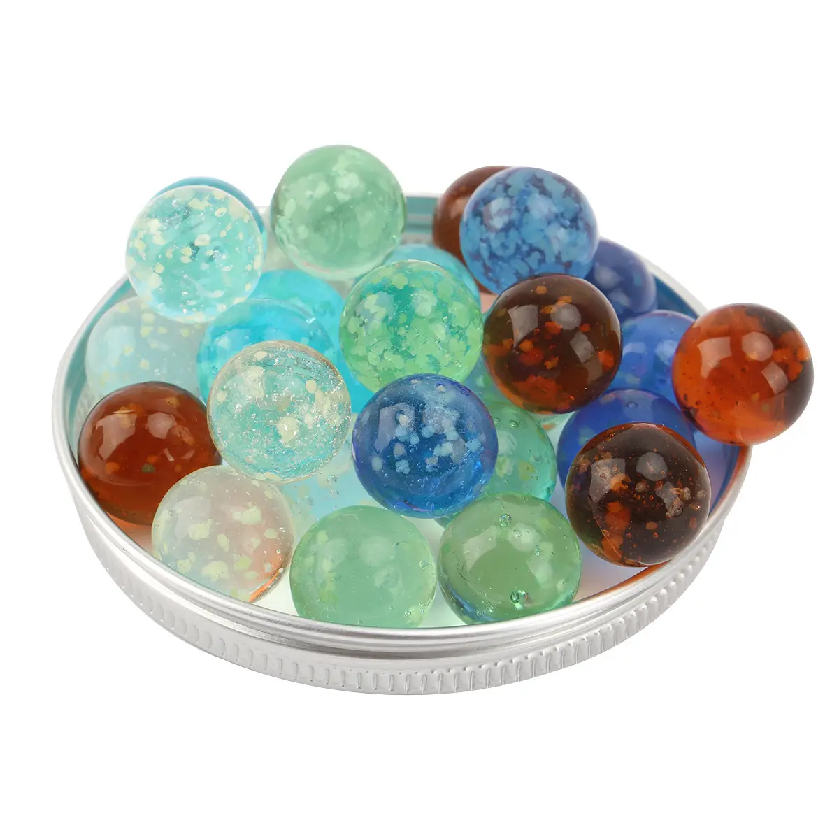 Glow in the Dark Glass Marbles, 16mm Luminous Decorative Orbs, Fluorescent Glass Beads for Vases, Fish Tanks, and Classic Marble Games, Nighttime Radiant Accents for Home Decor & Creative Projects (Assorted Colors)