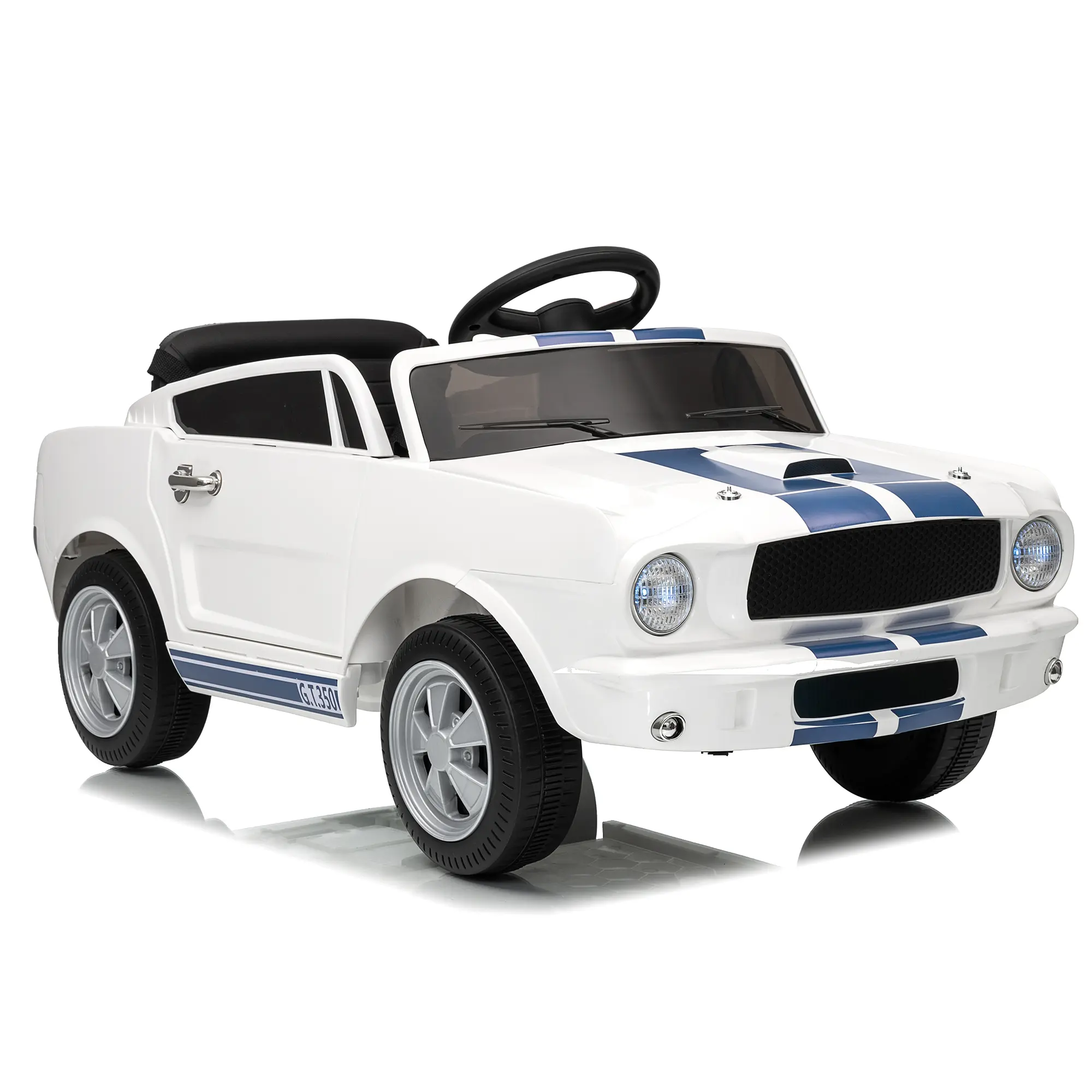 Ride on with License Shelby GT350, 12 V Riding Toys for Toddlers with Remote Control, Electric Vehicle with Seatbelt, 2 Speeds, Headlight, Enhanced Panel