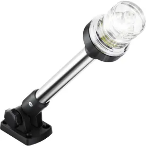 12 Inches Anchor Light Stern Light White Navigation LED Boat Lights Waterproof IP67 Fold Down Rear Lights for Marine Pontoon Jon Boat Small Boats (12-24V)