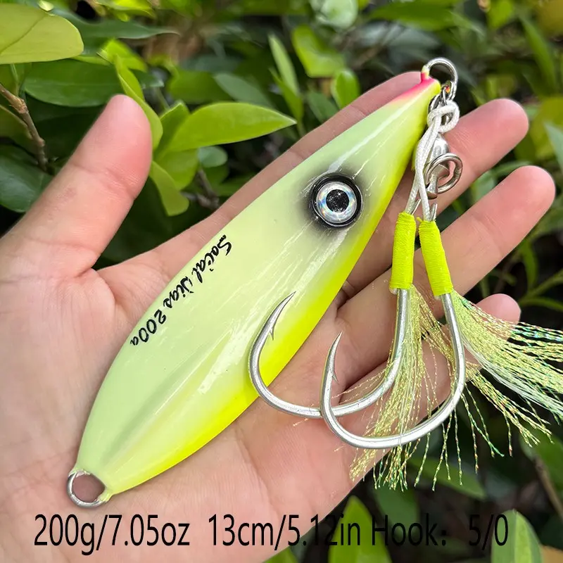 Advanced Glow Slow Retrieve Lure, Butterfly Design, Pike Night Light, 5/0 Auxiliary Hook, Deep Sea Fishing Gear for Tuna, Cod, Yellowtail