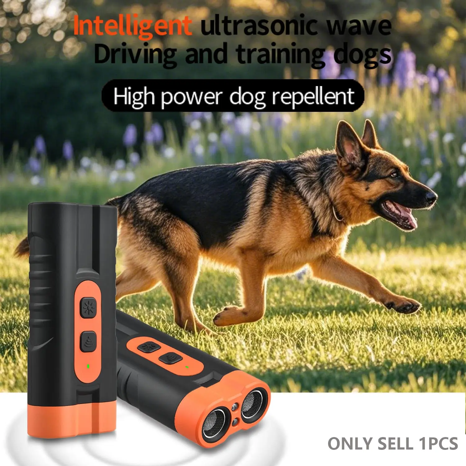 Dog Barking Stopper, Rechargeable Ultrasonic Dog Trainer, 25khz Sound Wave Emitter, 50ft Range, LED Indoor/outdoor Bark Control Device