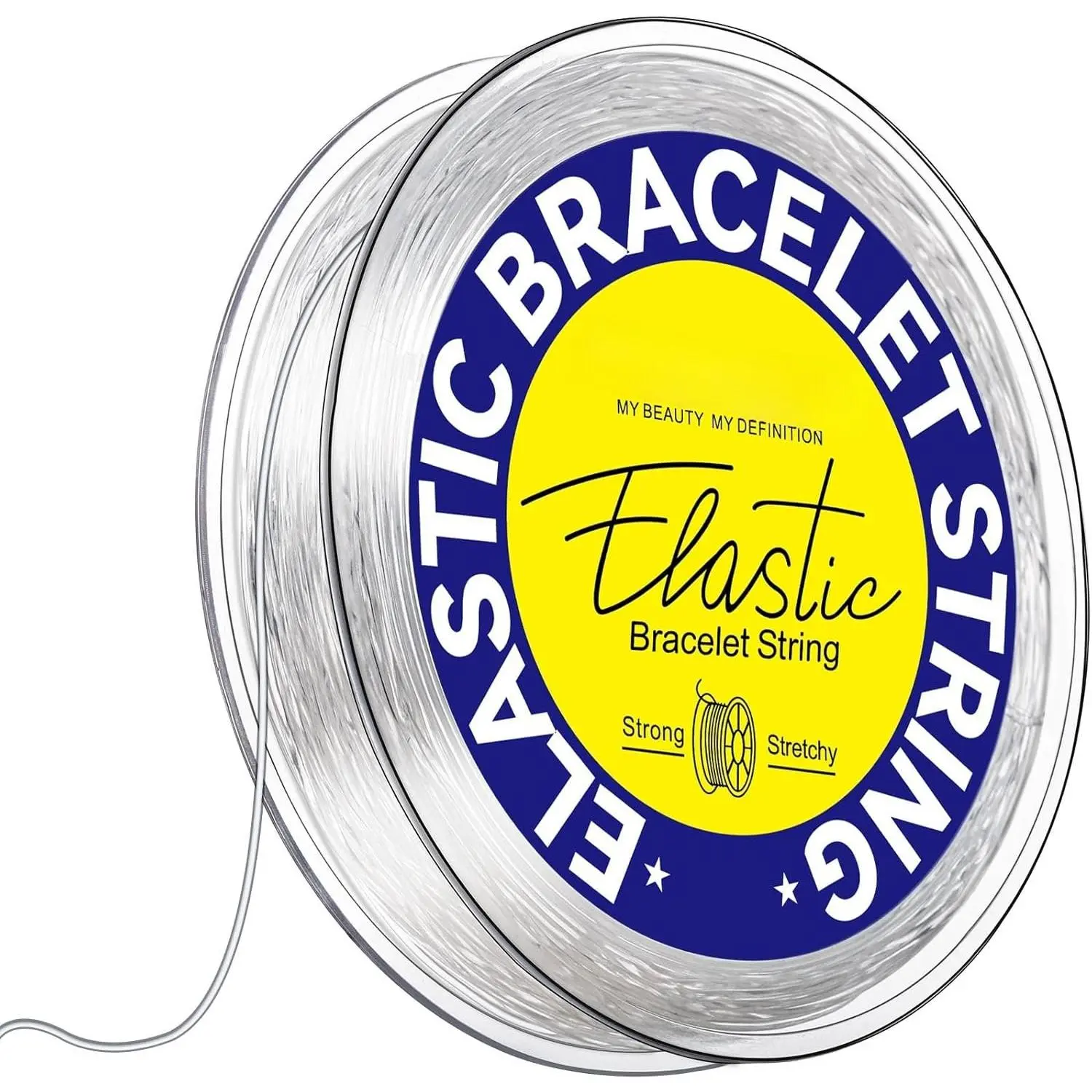 0.5mm Elastic Bracelets Strings Cord, Elastic  Stretch Bead Cord for  Making, Clear Stretchy Elastic String Cord for Beading, Transparent Thread for Bracelet Necklace Making