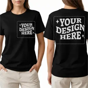 Custom Graphic T-shirt  Personalized Front Back Print Your Design Here Unisex Black Tee Logo DIY Gift Men Women Streetwear Top Personalized Front Back Print Black White Double Sided Vintage Distressed Retro Tee