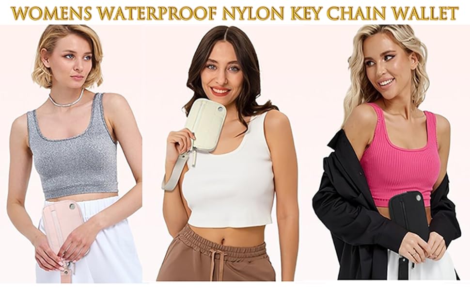 Wristlet Wallet 2nd Gen Women's Waterproof Nylon Key chain Wallet wallet bag Wristlet Wallets for Women Nylon Quilted Wallet with 3 Zipper Purse for Travel Credit Card Holder Phone Organizer large The Iris' Wallet