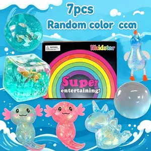 Cute Squeeze Toy Set, Soft Stress Relief Toys for Kids and Adults, Perfect Easter Gift, 7 Pieces Random Colors, Pressure Release Gifts, Squishy Stress Balls