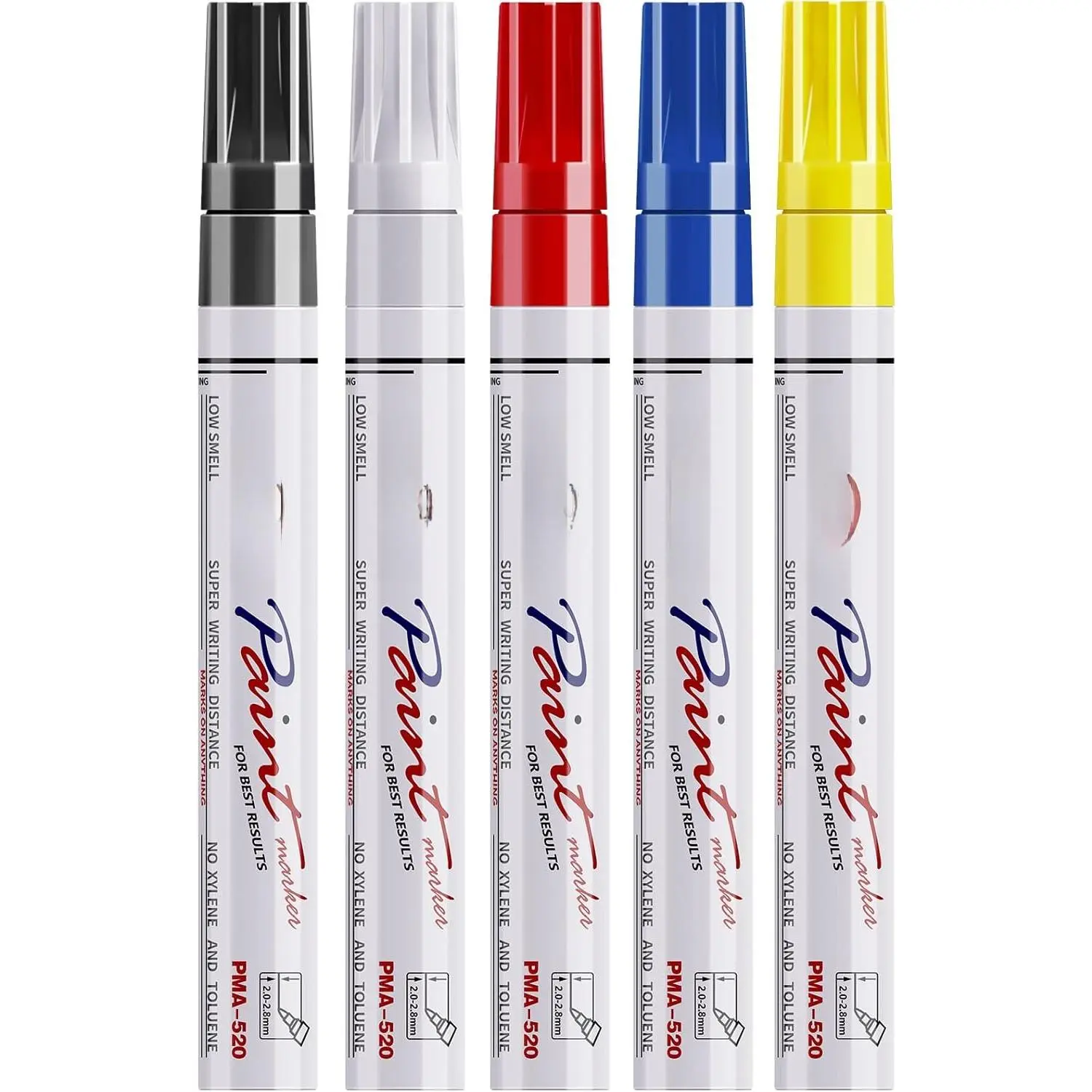 5 Colors  Pens, Oil Based Permanent  Markers Medium Tip | , Quick Dry, Fade Resistant,  Colors Marker Pen for Metal, Rock, , Rubber, Plastic, Glass, Canvas