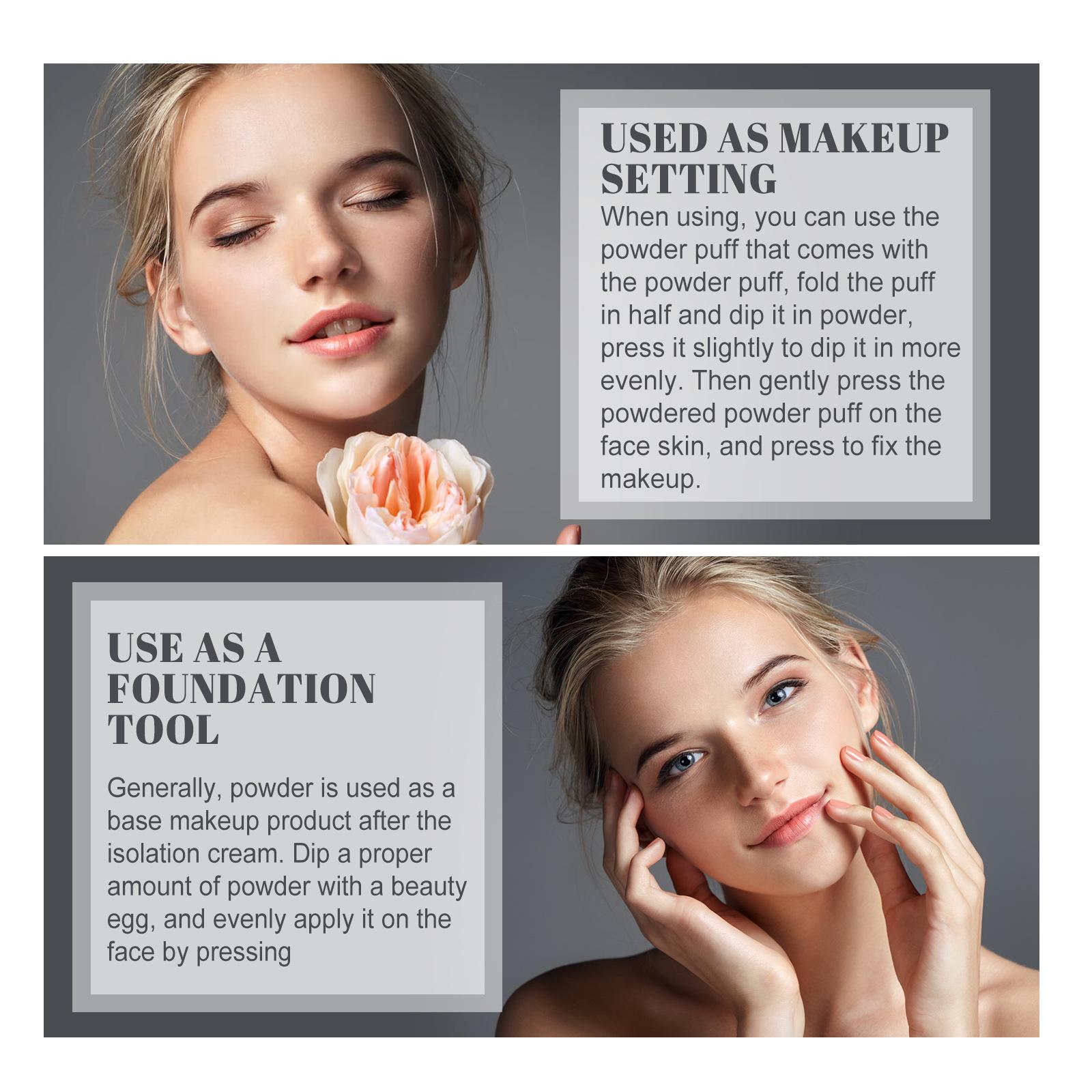 MDY Long Lasting Powder Palette, Waterproof • Oil Control • Smooth Finish 1/3 Counts Natural Lightweight Breathable Makeup Setting Powder,  Single Item Pack, Beauty Supplies Cosmetic