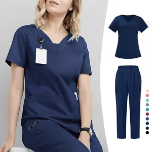 Elastic, quick-drying, lightweight scrub suit for men and women, straight-leg pants, doctor, hospital, nurse uniform