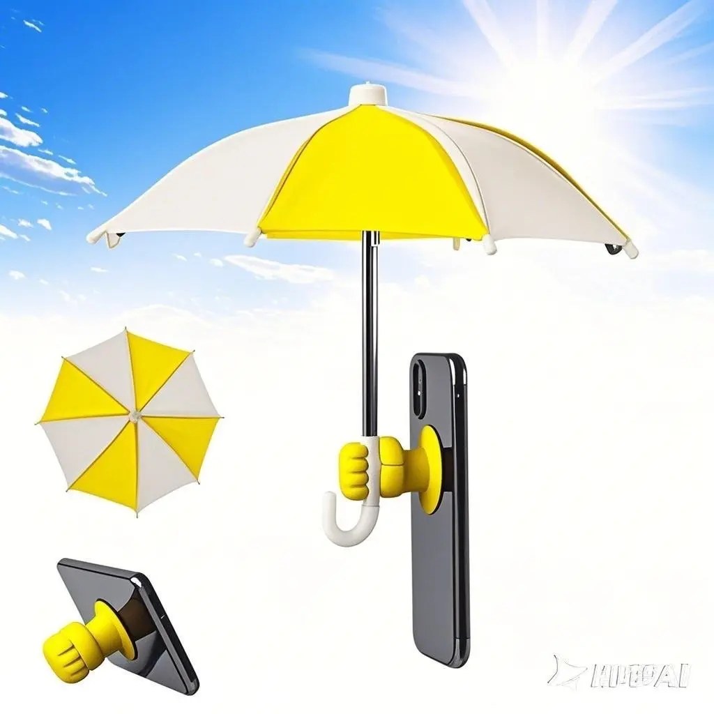 Creative Motorcycle Umbrella with Suction Cup Stand, Mini Rain Umbrella for Sunny and Rainy Days, UV Protection, Portable Design