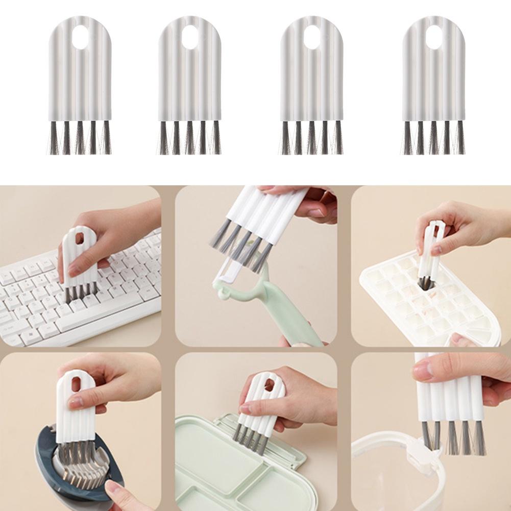 Multifunctional Keyboard Cleaning Brush Crevice Thermos Cup Lid Keyboard Bottle Mouth Brush Curved Handle Cleaning Brush