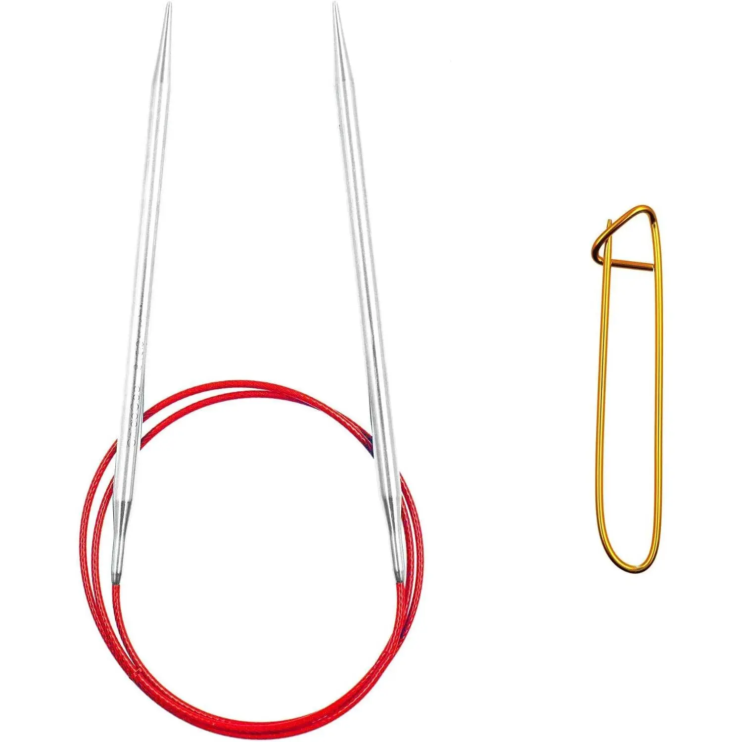 Red Lace 40-Inch, US 6 (4mm) Circular Knitting Needle | Surgical Stainless Steel, Sharp Tips, Nylon Coated, Memory-Free Steel Cable, Smooth Metal Joins, Easy-Glide, Stitch Holder