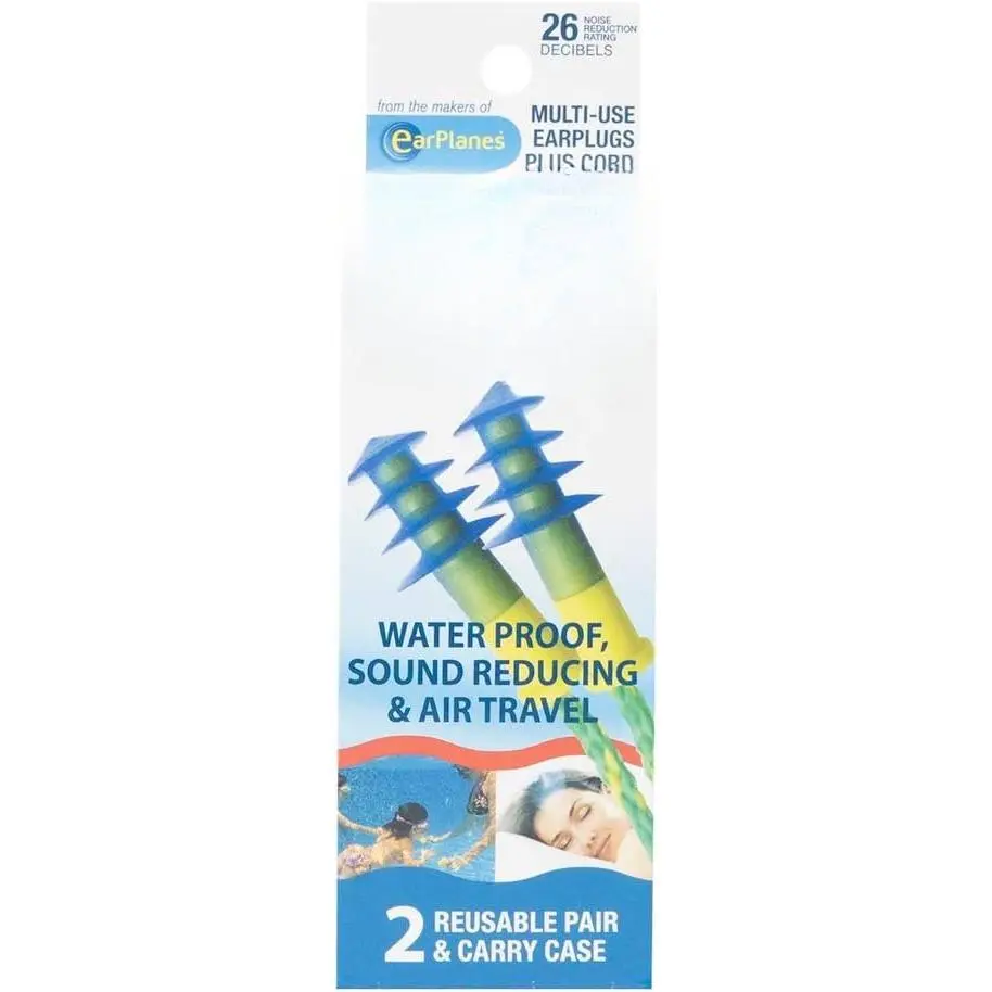 , Water Proof Earplugs, Swimming, Sound Reducing (2 Pair)