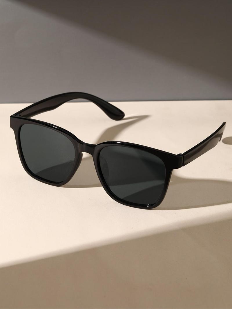 Unisex Vintage Square Frame Tinted Lenses Sunglasses, Modern Accessories for Men, Trendy Casual Leopard Print Sunglasses for Everyday Use, Fashionable Versatile Accessories for Outdoor Activities, Lightweight Durable Sunglasses