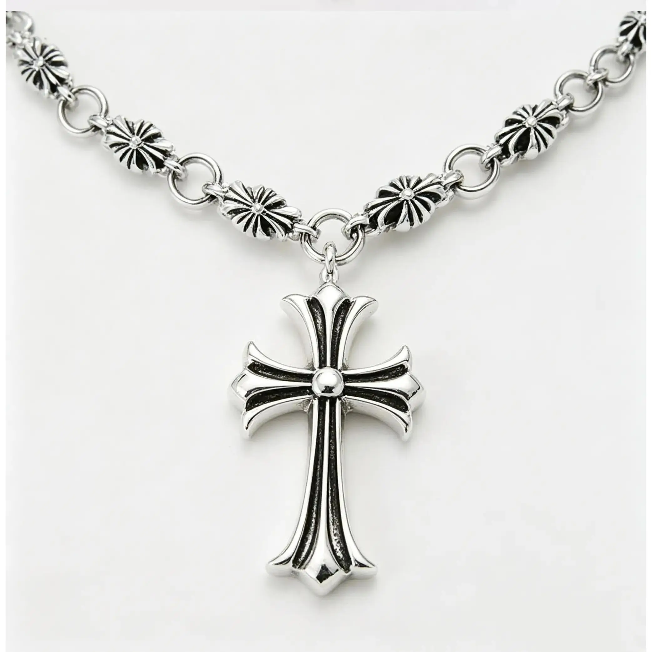 Vintage Cross Necklace for Men Women |   Stainless Steel Pendant Chain |   Y2K Trendy Jewelry Gift