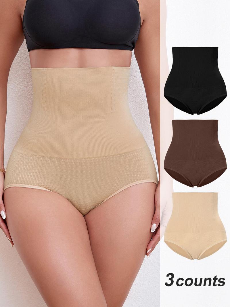 Women's Solid Color Waist Trainer Shapewear Knicker, Comfort Breathable Stretchy High Waist Tummy Control Hip Lifter Shaper, Women's Shapewear Bottoms for Daily Wear