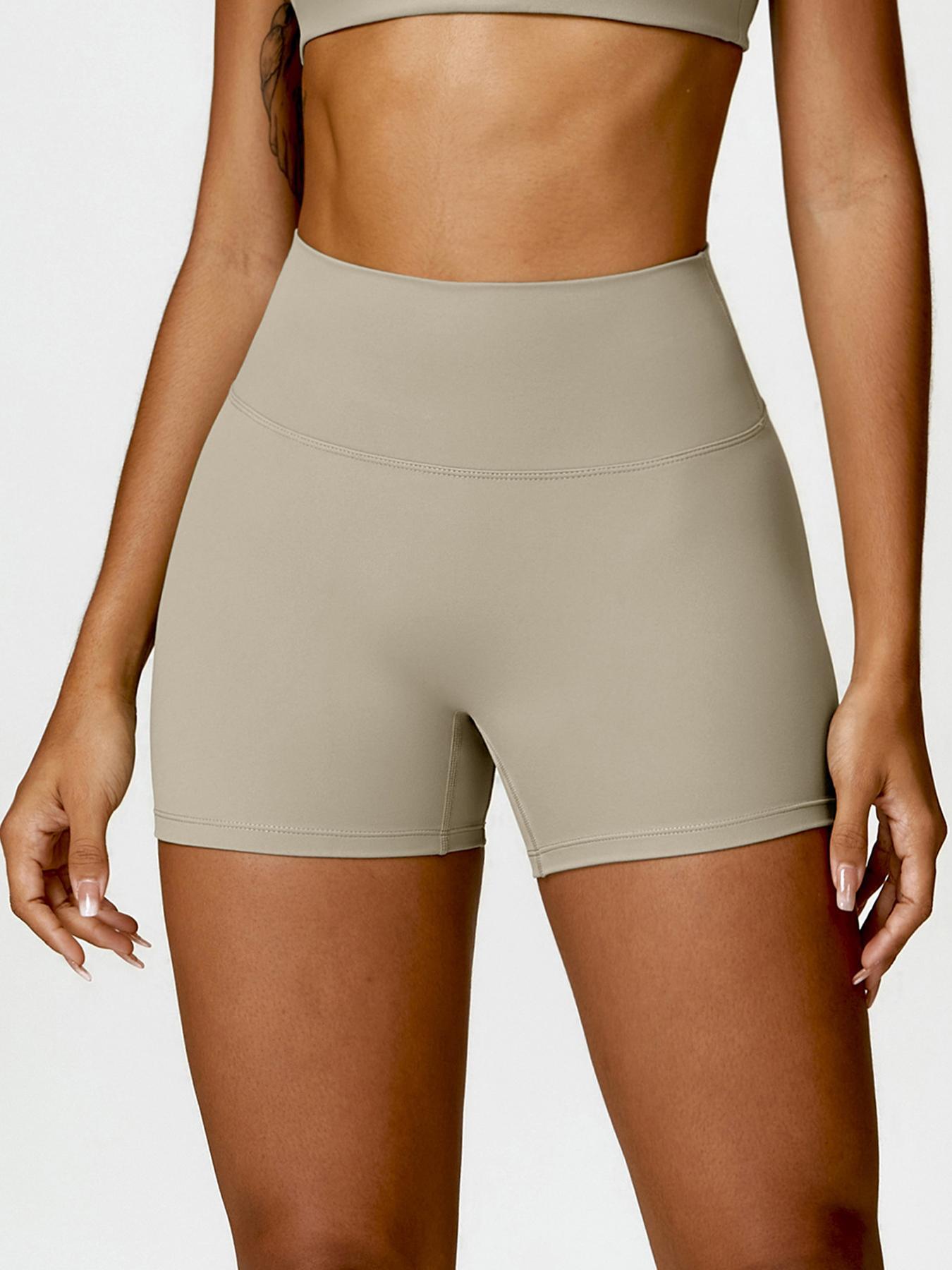 Women's Solid Color Ruched High Waist Sports Shorts, High Stretch Casual Comfy Breathable Butt Lifting Skinny Shorts for Yoga Gym Workout Running, Ladies Sportswear for All Seasons, Athletic Shorts, Athleisure Shorts