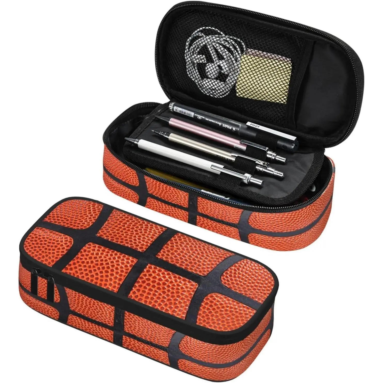 Basketball Pencil Case for Boys and  Cute Pen Box Pouch Large pencil bag with Double Zipper, Portable Pencil Pouch for School Office Supplies