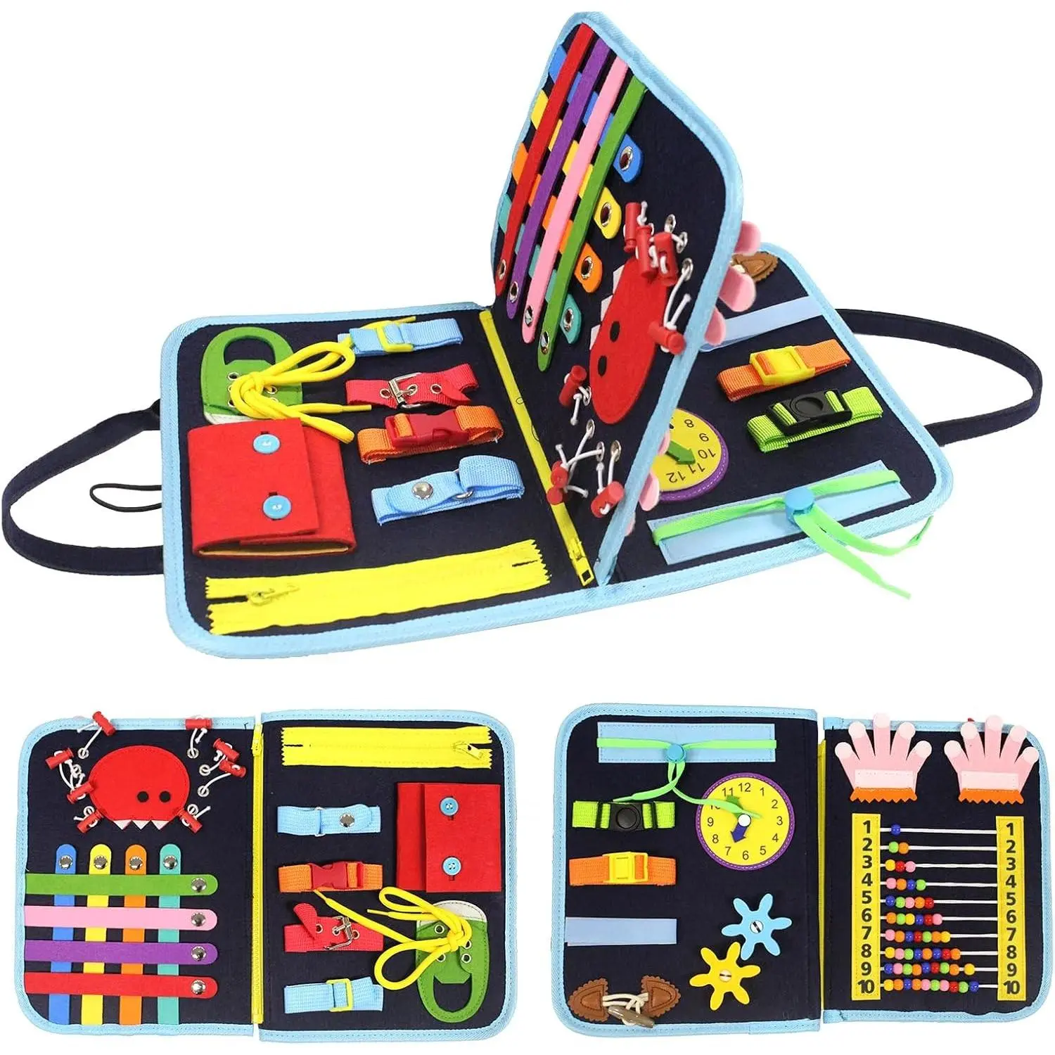 Sensory Fidget Blanket for Dementia & Alzheimer's Patients - Calming Activities for Seniors with Dementia, Anxiety Relief Gift for Elderly and Autistic Children