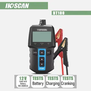 Bt100 Car Battery Tester 12V Load Tester, 100-2000 Cca, Digital Auto Battery Analyzer, for Car Truck Motorcycle Atv Suv Boat Yacht Charger