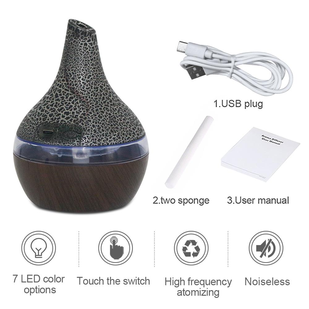 Portable 300ML USB Essential Oil Diffuser with 7 LED Colors Quiet Operation Auto Shut-Off for Desk Travel Aromatherapy Fragrance Humidifier Portable 300ML USB Essential Oil Diffuser with 7 LED Colors Quiet Operation Auto Shut-Off for Desk Travel Aromatherapy Fragrance Humidifier