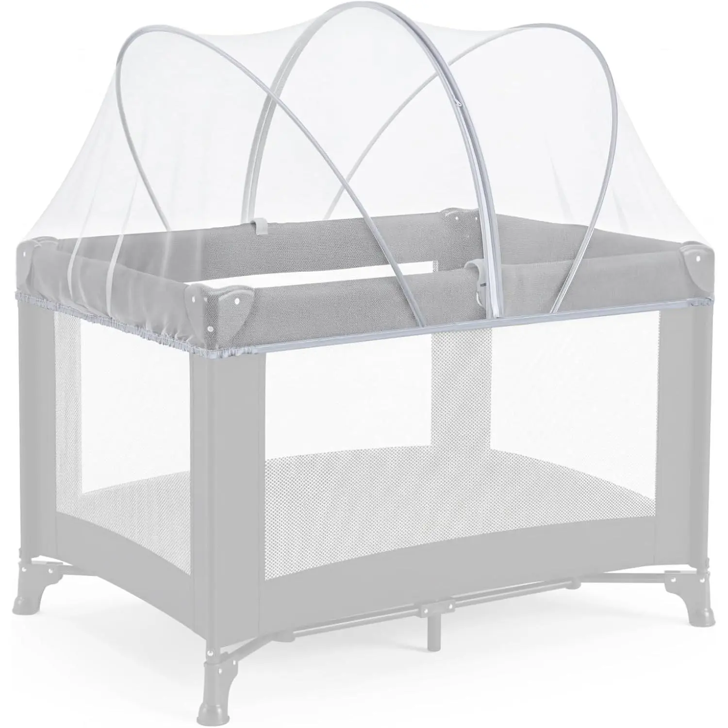 Pack N Play Cover Tent | Mosquito Net for Pack and Play, Travel Crib, and Playpen, Bassinet Cover for Cats with 2-Way Zipper, Breathable Baby Mosquito Netting | Portable Crib Canopy Tent, White