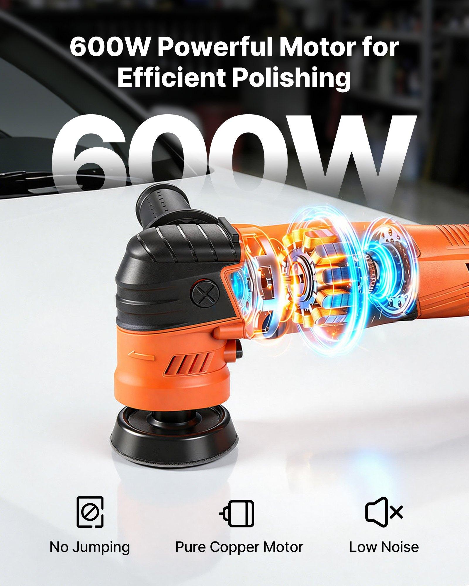 VEVOR Car Buffer Polisher, 1.2"/2"/3" Rotary Polisher Buffer, 600W 6 Variable Speeds 1000-4500RPM Car Polisher Waxer Kit for Cars Detailing, Waxing, Polishing, Scratch Removal VEVOR Car Buffer Polisher, 1.2"/2"/3" Rotary Polisher Buffer, 600W 6 Variable Speeds 1000-4500RPM Car Polisher Waxer Kit for Cars Detailing, Waxing, Polishing, Scratch Removal