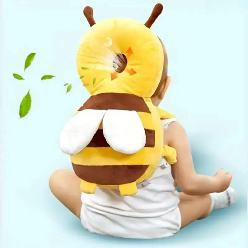 Fun Playful Protective Toddler Bee Head Protector Pillow, Breathable Infant Safety Back Cushion, Engaging Anti-Fall Backpack Pad with Head Support for Baby Walking, Crawling, Animals, Baby Items, Little Bee, 0 - 3 Years, Support And Protection, Bee‑Cute
