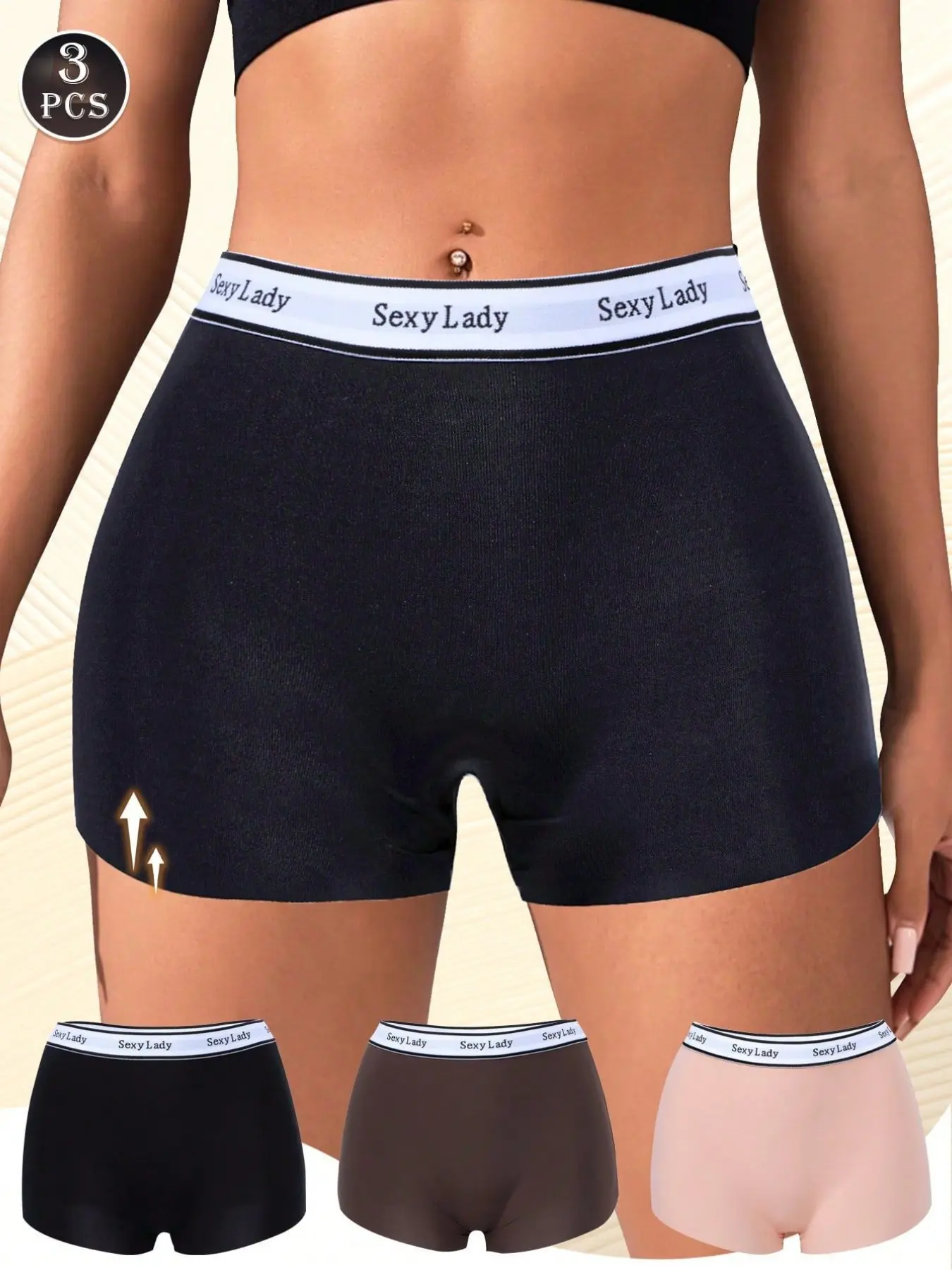 3-Pack Seamless High-Waisted Fit Period Panties | Tummy Control & Slimming Briefs for Women | Comfortable Daily & Menstrual Underwear