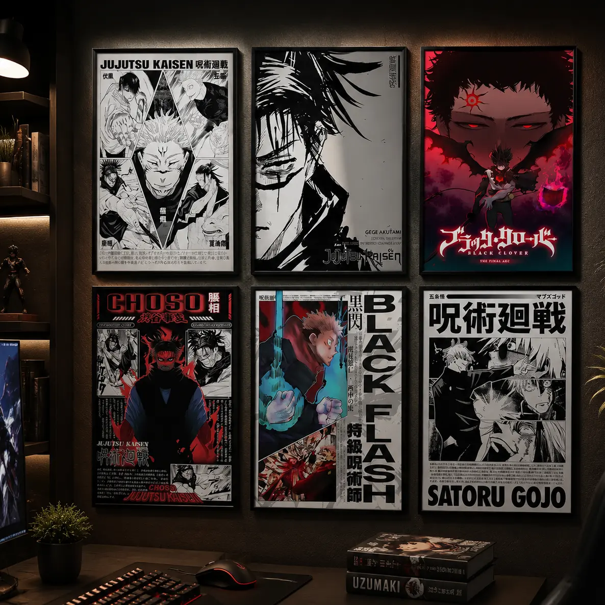 Jujutsu Kaisen Choso Canvas Poster, Modern Minimalist Anime Wall Art Print, Japanese Manga Room Decor for Bedroom Dorm Gaming Room, Anime Fan Boyfriend Holiday Gift