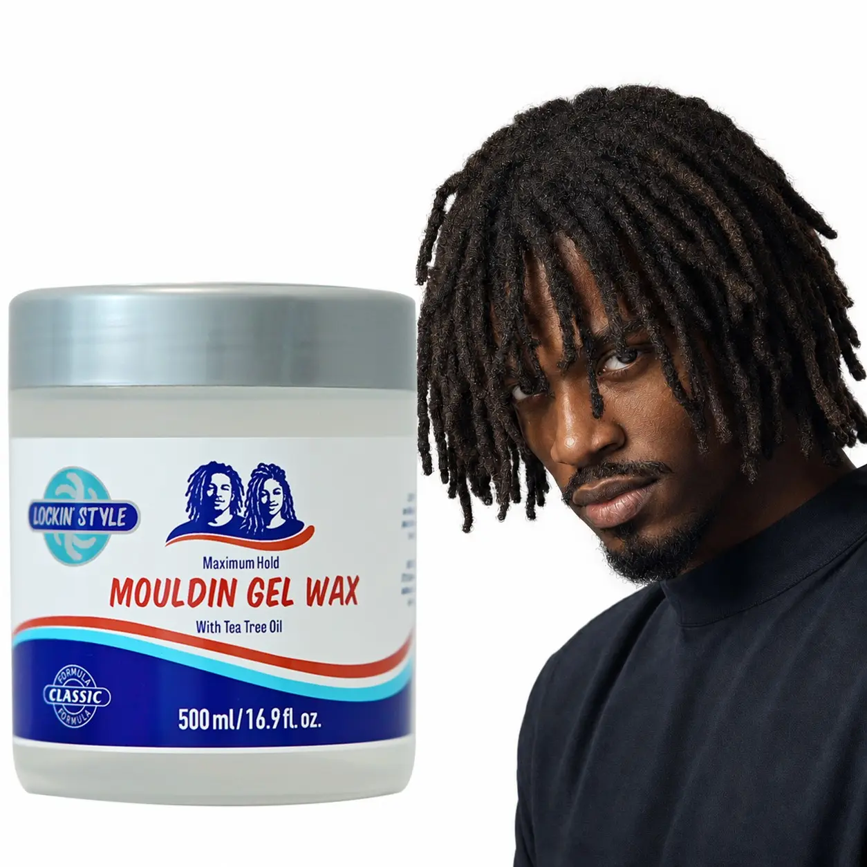 Loc Gel Wax for Retwist & Starter Locs, Firm Hold Non-Flaking Locking Gel for Dreadlocks, Twists & Braids, Frizz Control with Tea Tree Oil & Glycerin, For Men & Women