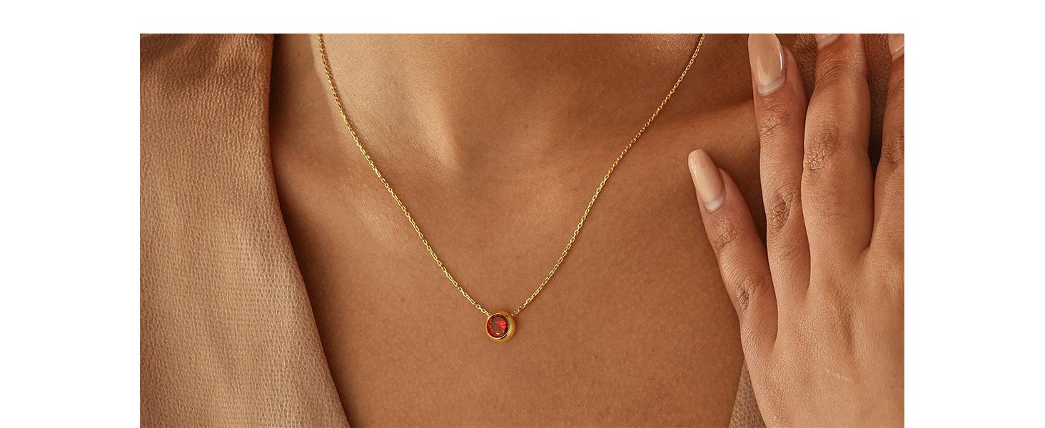 Trendy Birthstone Necklace for Women, Dainty 14K Gold Plated Red Blue Green Diamond Emerald Birthstone Necklace 12 Month Birthstone Jewelry Birthday Gifts for Women Teen Girls Trendy Birthstone Necklace for Women, Dainty 14K Gold Plated Red Blue Green Diamond Emerald Birthstone Necklace 12 Month Birthstone Jewelry Birthday Gifts for Women Teen Girls