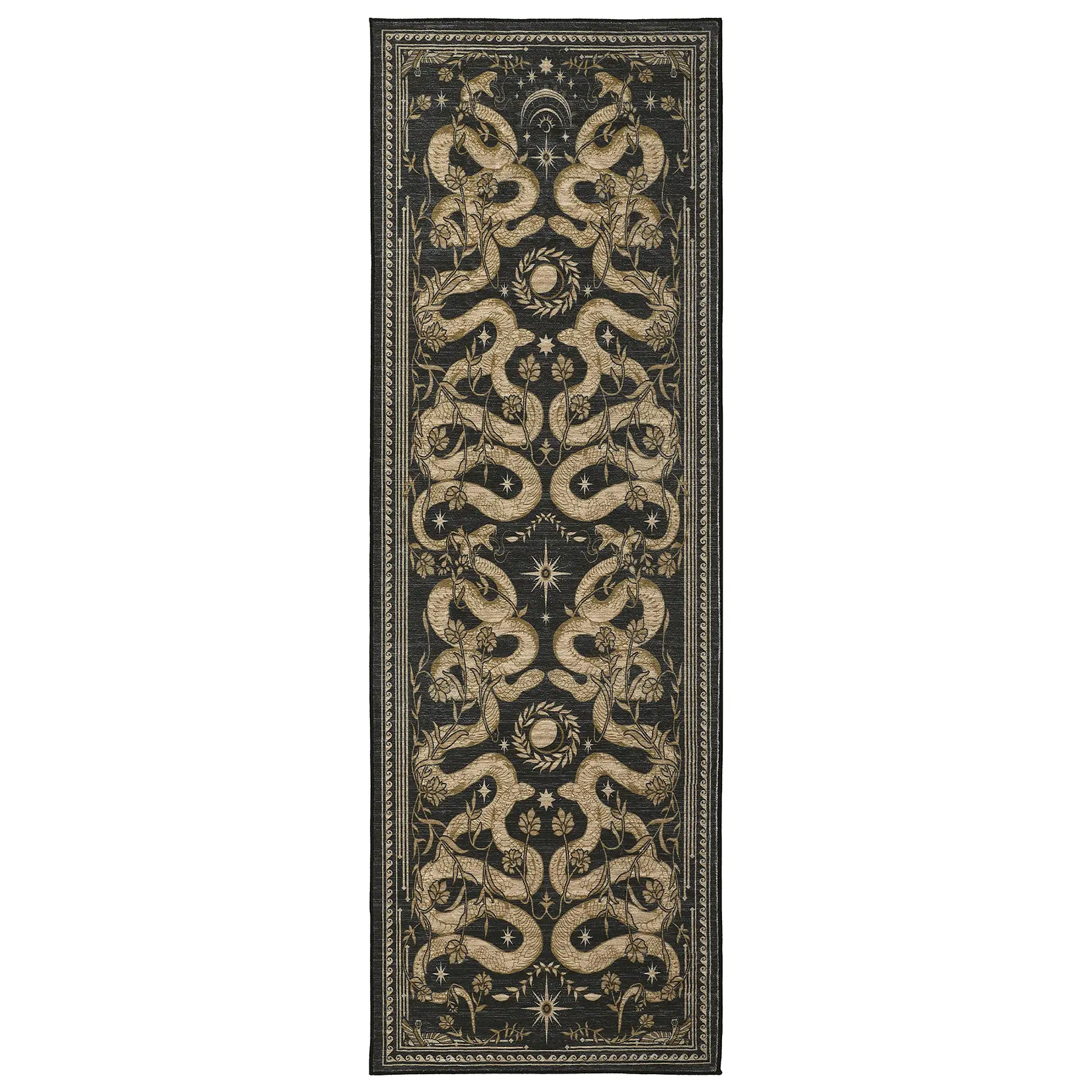 Washable Snake Design Area Rug – Low-Pile, Non-Slip, Mark Resistant Carpet for Living Room, Bedroom, Dining Room, Nursery, Hallway, Office – Soft, Thin Modern Floor Mat – Multi-Color, Multiple Sizes