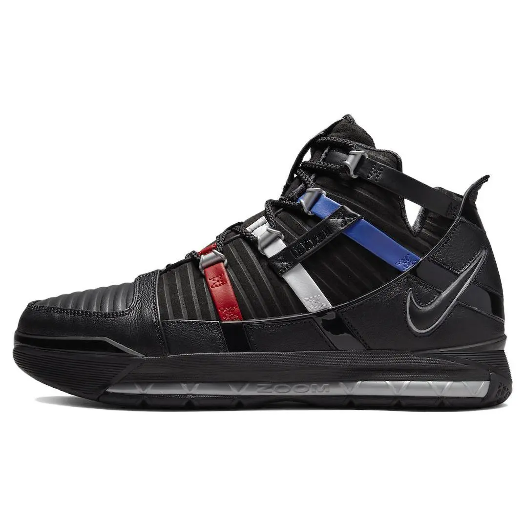 Nike LeBron 3 Men’s Mid-Top Performance Basketball Shoes in Black Verifiable, with credentials and supporting global authentication