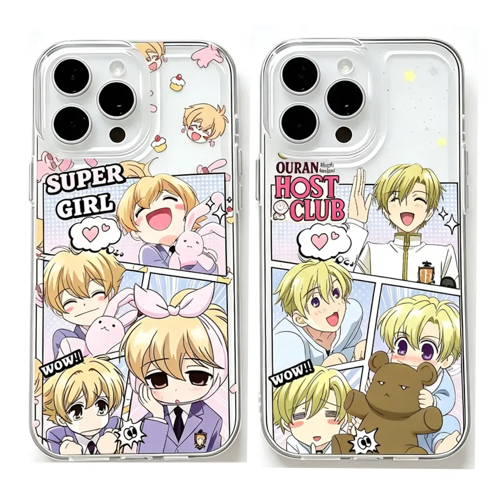 Ouran High School Host Club Silicone Phone Cases, Durable Shockproof Protection Accessories For iPhone 17 ProMax, 16 Pro, 15, 14 Plus, 13, 12 & Samsung S23-S26 (Transparent Back Cover)