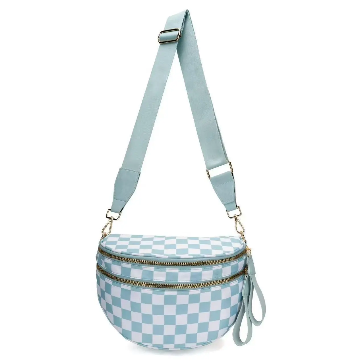 New Fashion Plaid Waist Bag, Women's Versatile Crossbody Shoulder Bag, Nylon Travel Bag, Stylish and Practical Accessory