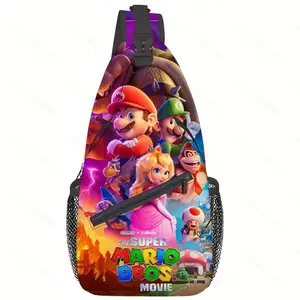 Cartoon Game Crossbody Bag Chest Sling Bag for Kids Teens Casual Outdoor Travel Bag