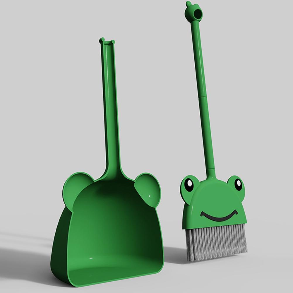 Mini Broom with Dustpan for Boys, Kids Small Cleaning Set Combo, Pretend Play Toy, Toddler Kitchen Dress Up, Frog, Play Kitchen Accessories, Cleaning Playset