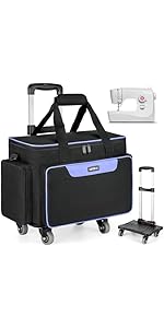 Large Sewing Supplies Organizer(13 x 8 x 9 in),-Layer Sewing Accessories and Organizer Case Bag,Protable Travel Sewing Box Sewing Basket for Sewing,Black(Bag Only)