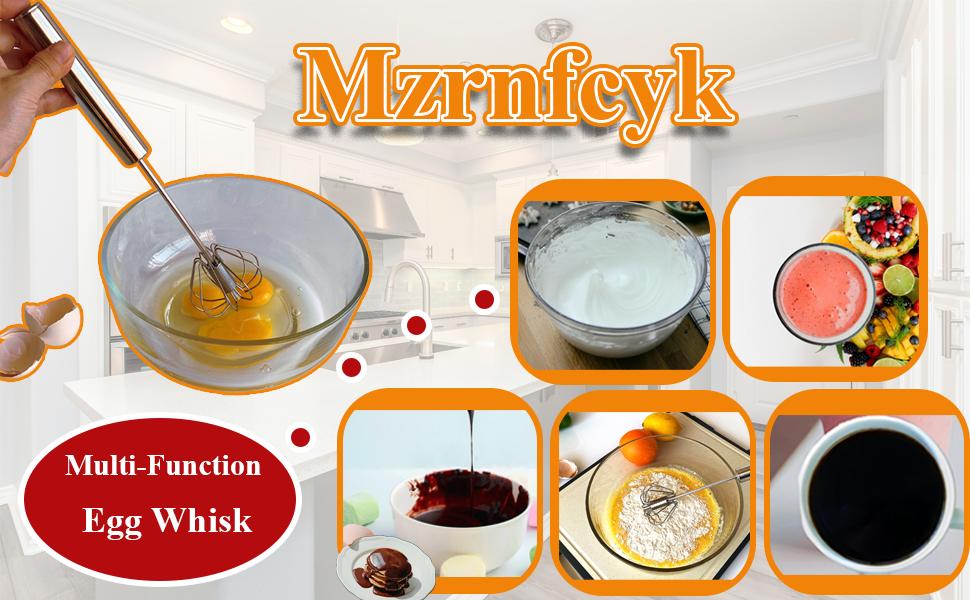 Egg Beater Push Whisk - One-Click Open, Instant Mix. The Turbo Whisk design masters eggs, batter & sauces with ease-for perfect blends and tidy storage. Your Kitchen Sidekick.