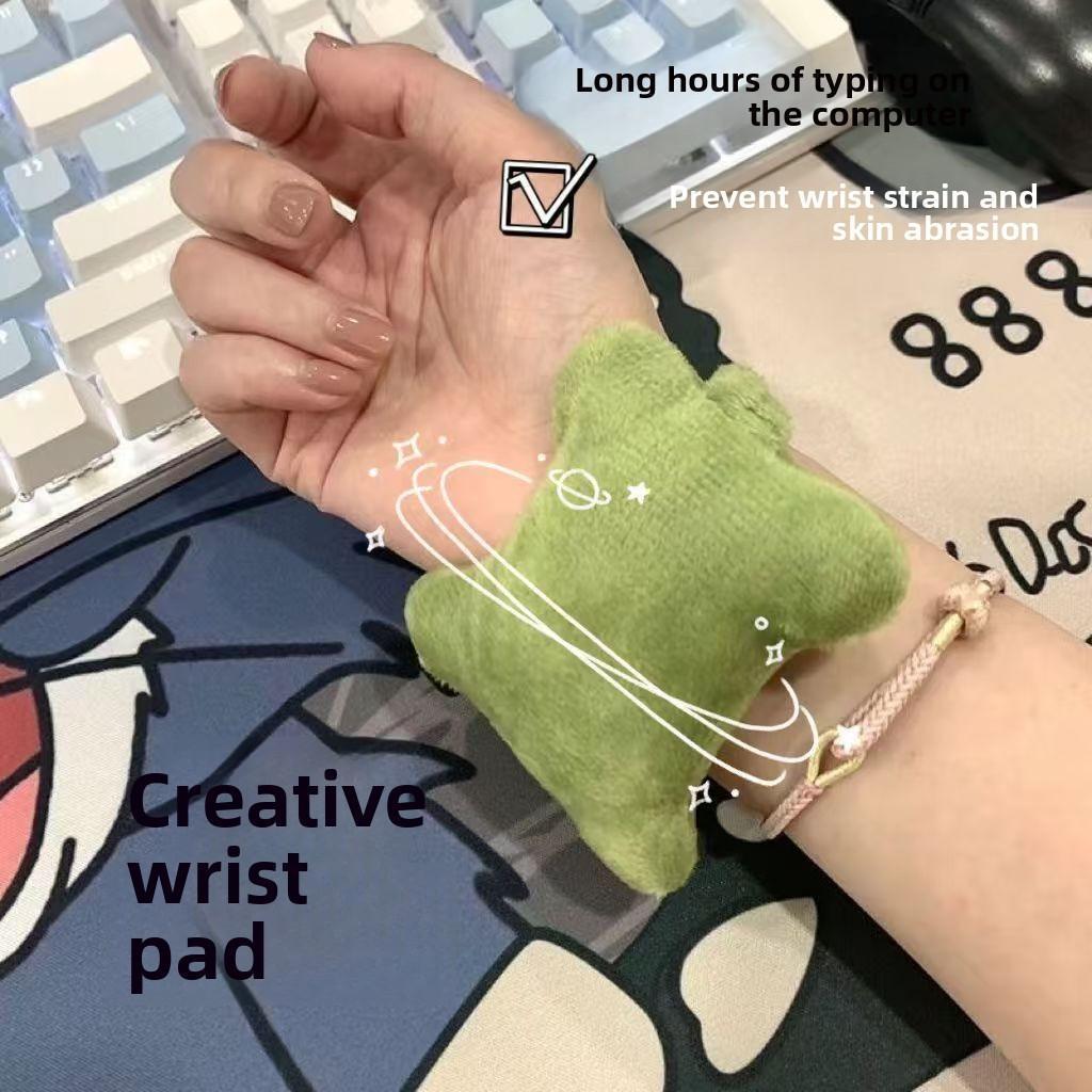 4Pcs Soft Wrist Rest Mouse Pad with Hand Pillow, Elastic Strap Keyboard Wrist Support for Office & Home Use