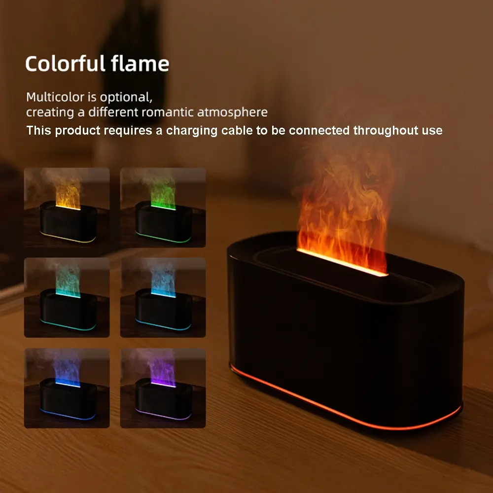 Flame Air Diffuser Humidifier,Upgraded Scent Diffuser for Essential Oils,Ultrasonic Aromatherapy,Fire Mist Humidi,Auto-Off Function for Room Home Office, Fireplace Flame Humidifier