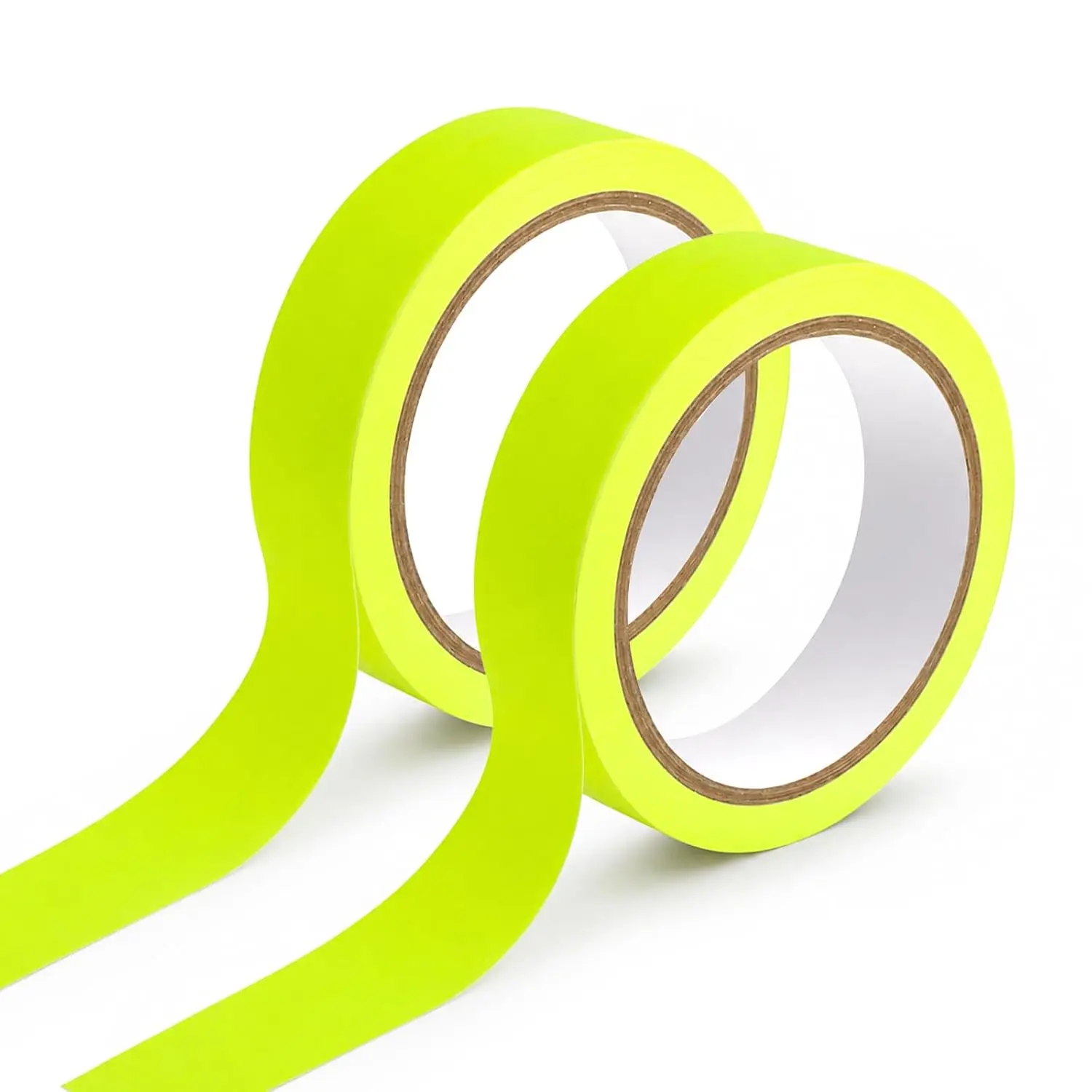 2 count Neon Tape Spike Tapes Gaffer Tape Multipurpose Neon | Fluorescent Tape for Party Stage and Art Crafts 0.6inch x 33  (Yellow)