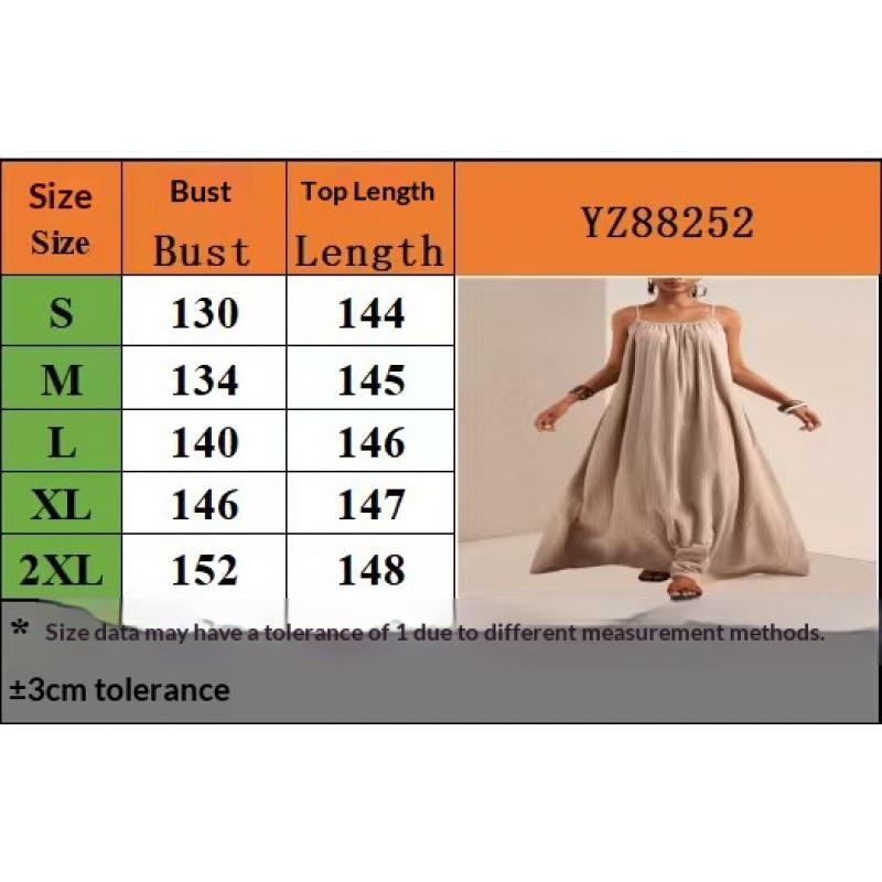 Women Casual Solid Color Suspender Dress Summer Loose Fit Knee Length Swing Dress for Daily Wear Shopping Party