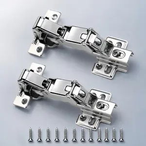 Kitchen cabinet hinges, 2 pieces/180 degree enclosed cabinet hinges (fully covered)/180 degree cabinet door hinges/concealed frameless Yuezi style kitchen cabinet/wardrobe folding/(hydraulic buffer damping hinges)