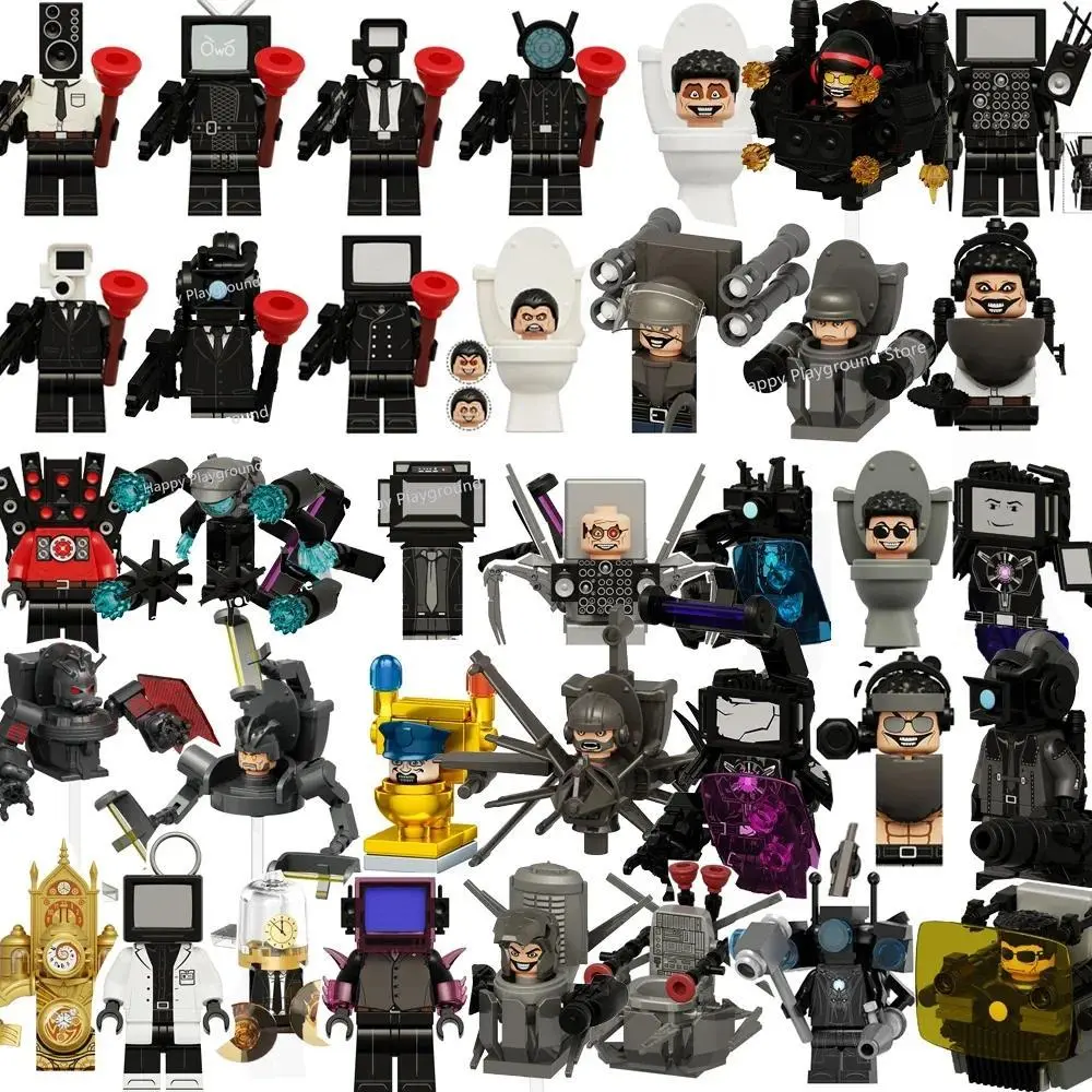 2026 new hot item  Skibidi Toilet Man Anime Cartoon Bricks Doll Cameraman Speakerman TV Man Astronaut Action Block Toy Figures Building Blocks