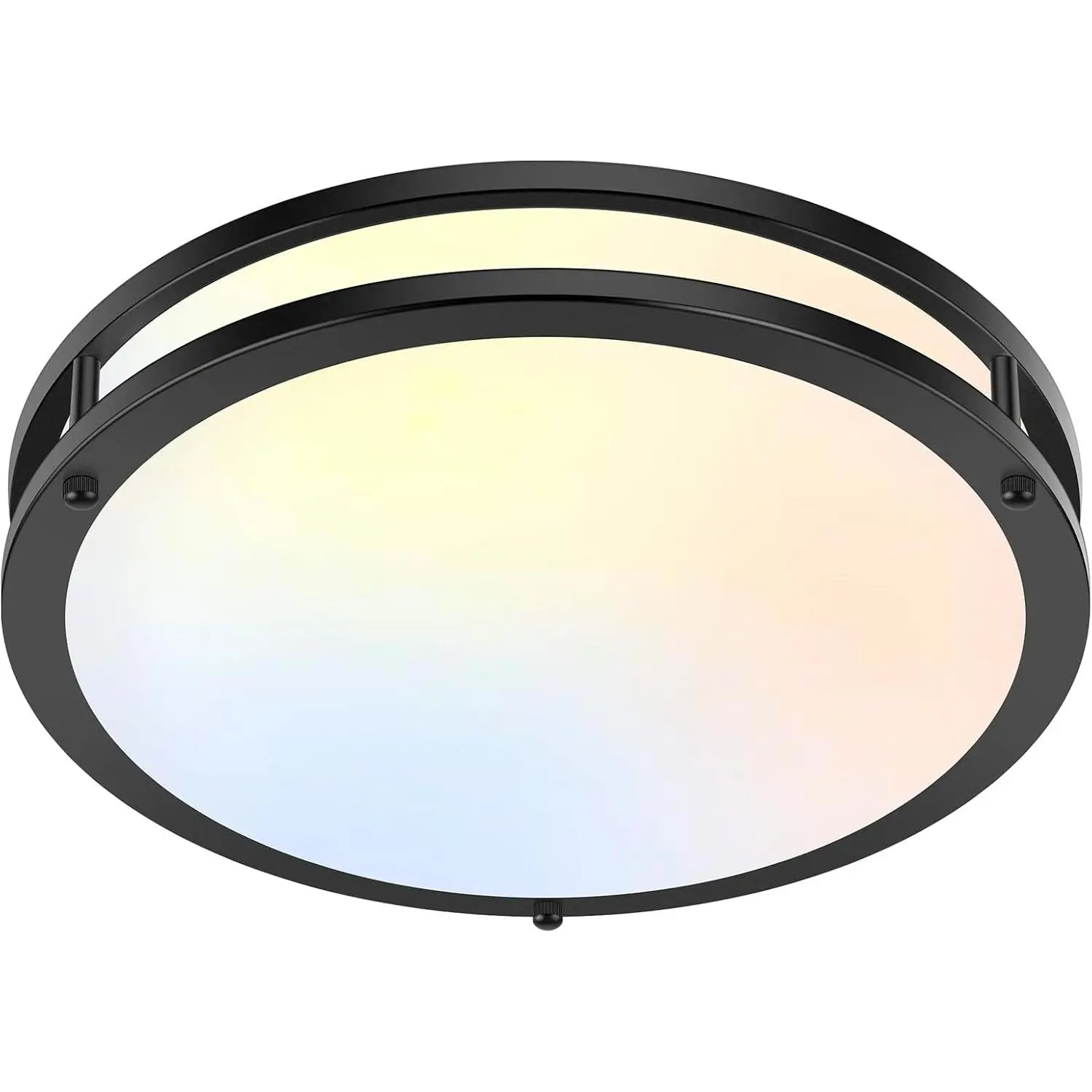 36W LED Flush Mount Ceiling Light Fixture, 13inch LED Ceiling Light 3600LM, Modern Black Ceiling Light 2700K/3000K/4000K/5000K/6500K 5CCT, Dimmable Ceiling Lamp for Living Room Kitchen,1 Pack