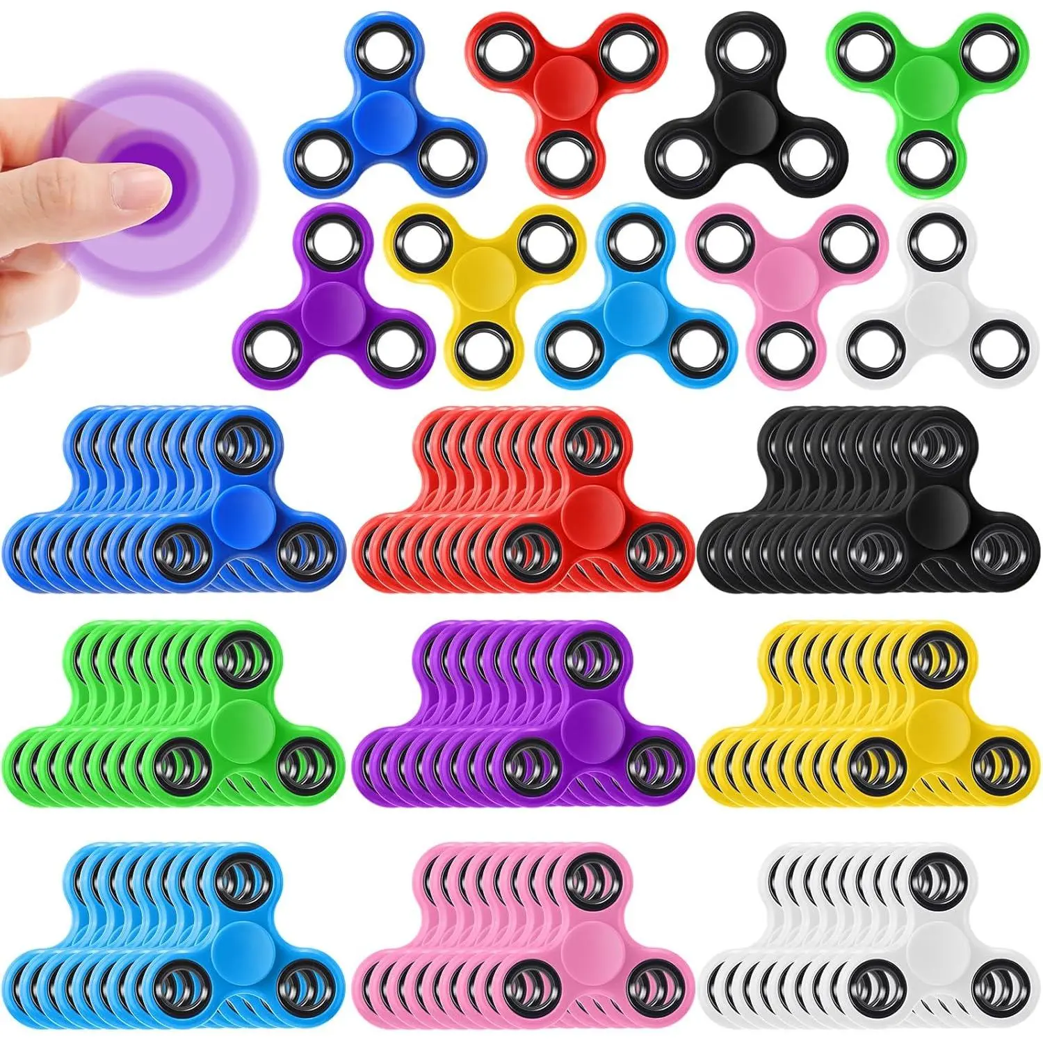 48 Pcs Fidget Spinners Bulk Assorted Hand Finger Spinner Set for Sensory Stress Relief Anxiety Reducing Fidget Toy Pack for Party Supplies Stocking Stuffers, 9 Colorsfidget toys