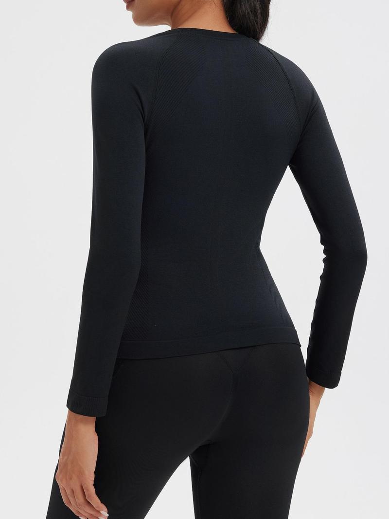 Women's Long Sleeve Baselayer Top, Breathable Comfortable Ski Baselayer Top, Ladies Sportswear for Indoor Outdoor Wear, Fitness Clothes Tops