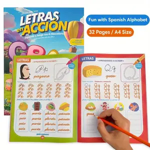 Spanish Alphabet and Numbers Workbook, Preschool and Kindergarten Home/school Curriculum, 32 Pages Bilingual Learning Book