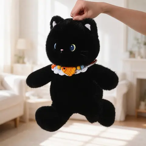 40cm Running Cat Plush Toy with Hood, Soft and Fluffy, Ideal Gift for Cat Lovers, Room Decor, Kids Birthday, Graduation, Wedding, Christmas
